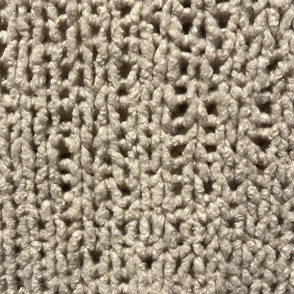 DONNA KARAN Cashmere Open Weave Turtleneck Sleeveless Sweater, Beige,Size Medium - Picture 4 of 9